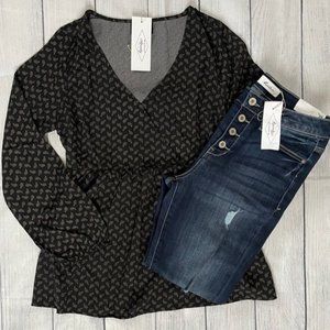 Paisley Surplice Top